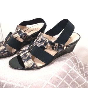 Ellen Tracy, Snake Skin open toe sandles Sz 9.5